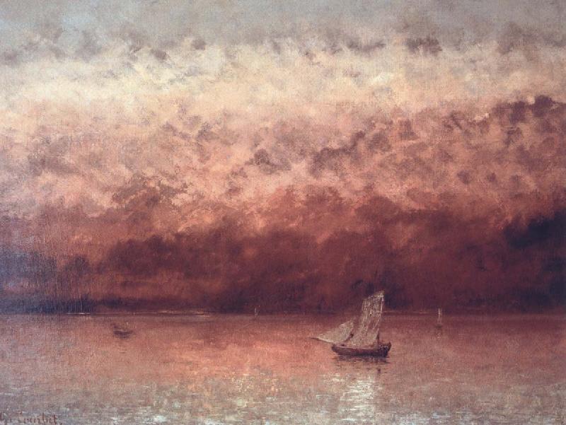 Gustave Courbet Sunset on Lake Geneva oil painting picture